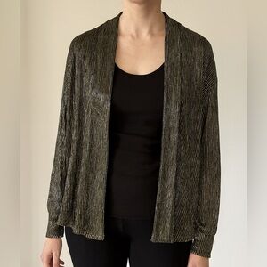 Eyeshadow Women’s Shiny Black Gold Silver Cardigan